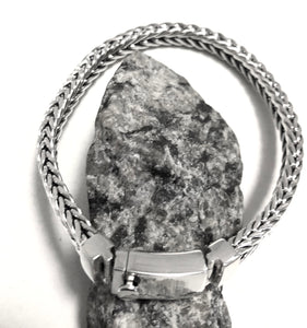 8 inch Woven Sterling Silver Bracelet