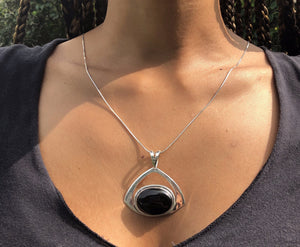 ONYX & STERLING SILVER NECKLACE
