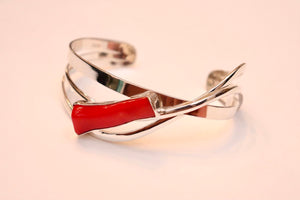 Branch Coral & Sterling Silver Cuff 7.5 inches